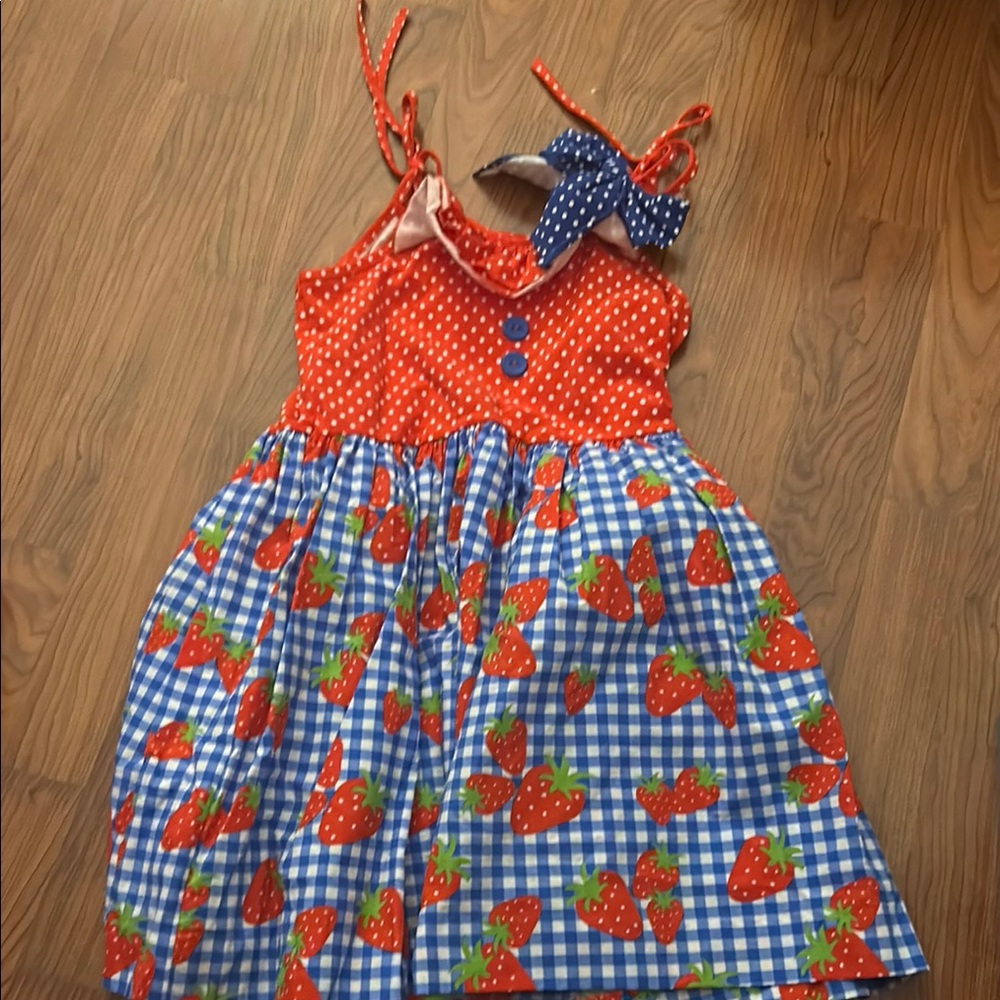 Eleanor Rose Red and Blue Strawberry Dress